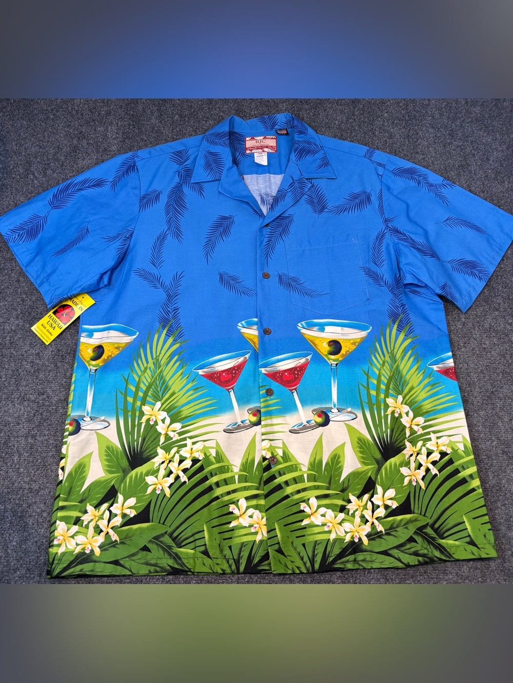 New RJC Hawaiian cotton short sleeve button up size XL